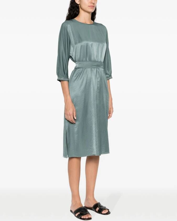Peserico Midi-jurk met gestrikte taille Groen