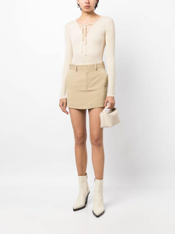 Petar Petrov Gestreepte midi-rok Beige