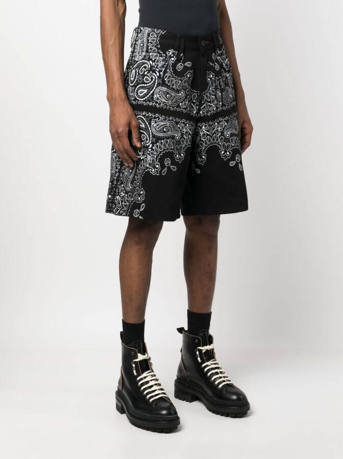 Philipp Plein Bermuda shorts met paisley-print Zwart