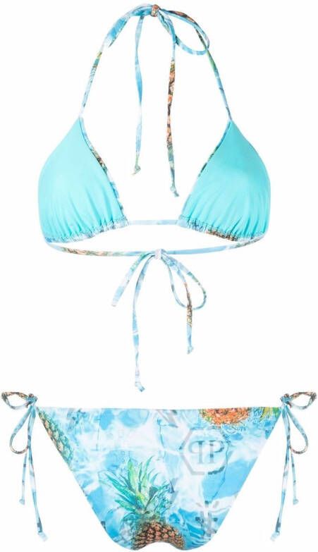 Philipp Plein Bikini met print Blauw
