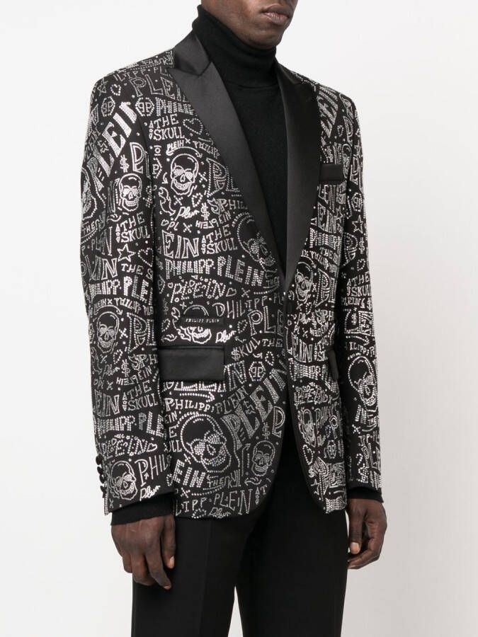Philipp Plein Blazer met enkele rij knopen Zwart