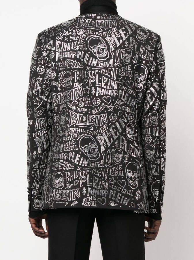 Philipp Plein Blazer met enkele rij knopen Zwart