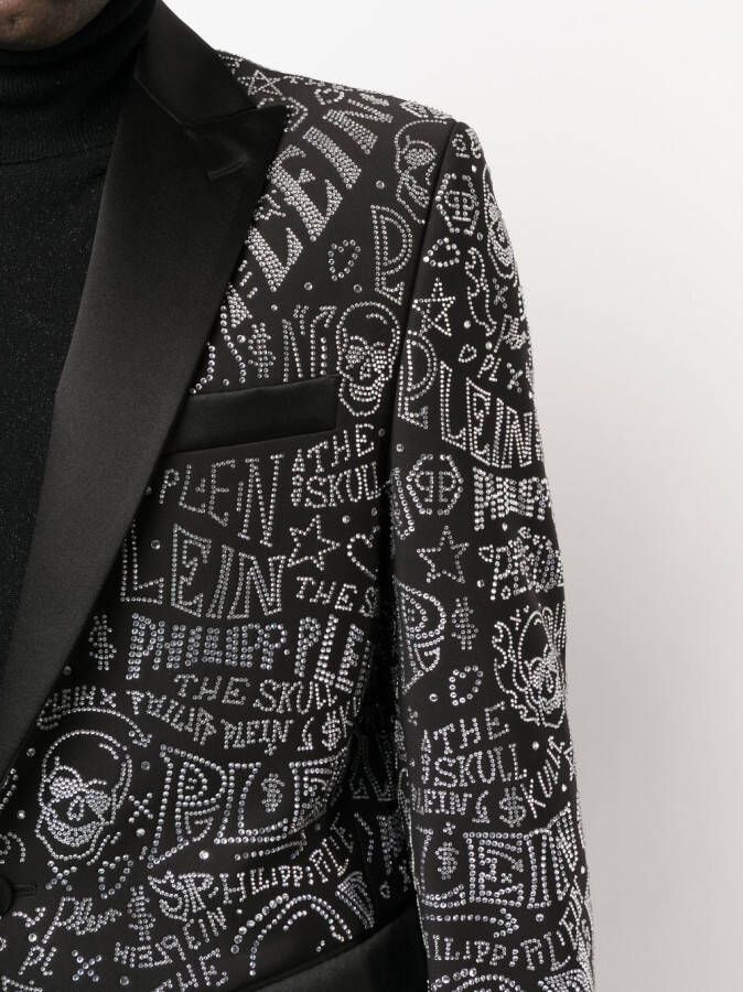 Philipp Plein Blazer met enkele rij knopen Zwart