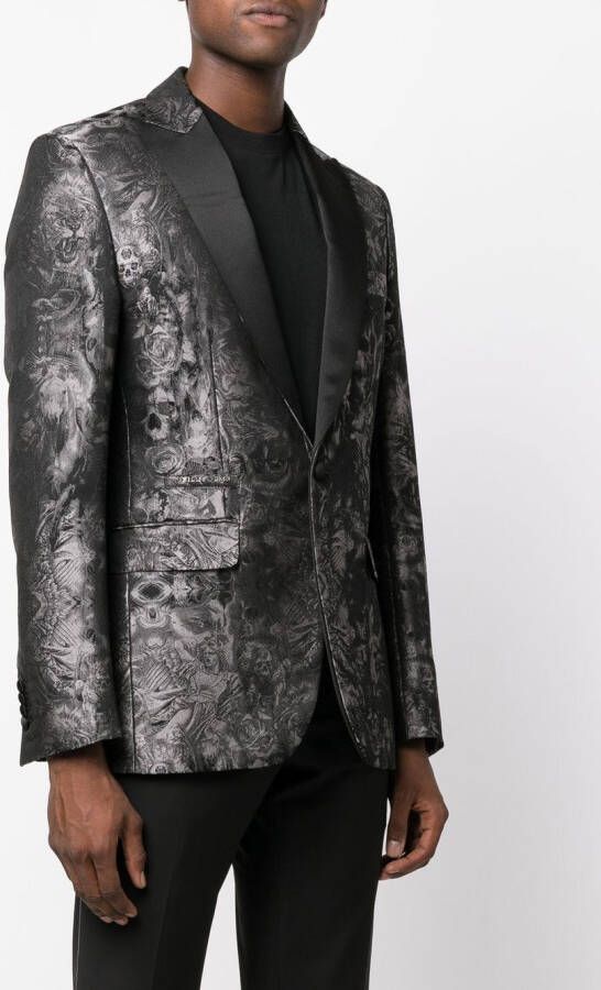 Philipp Plein Blazer met jacquard Zwart
