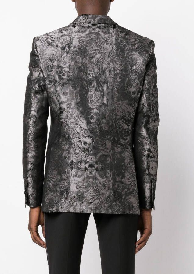 Philipp Plein Blazer met jacquard Zwart