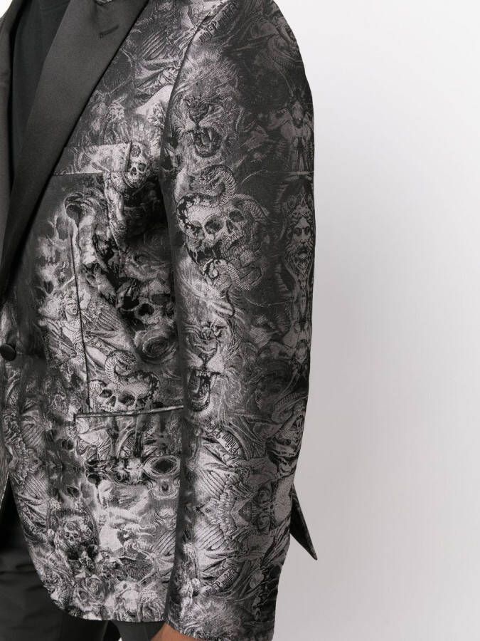 Philipp Plein Blazer met jacquard Zwart