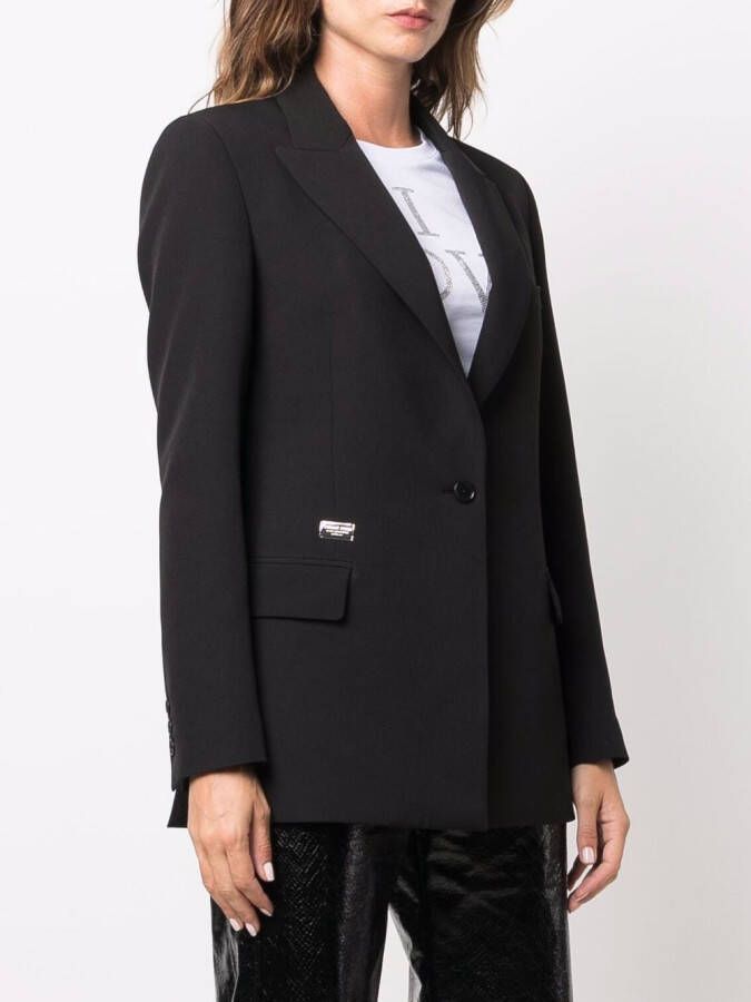 Philipp Plein Blazer met logopatch Zwart