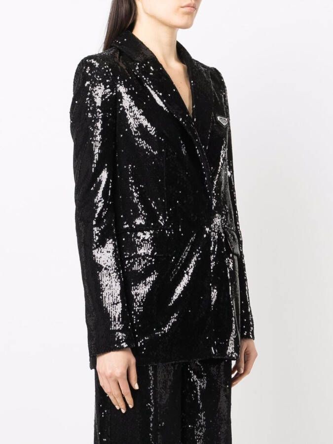 Philipp Plein Blazer verfraaid met pailletten Zwart