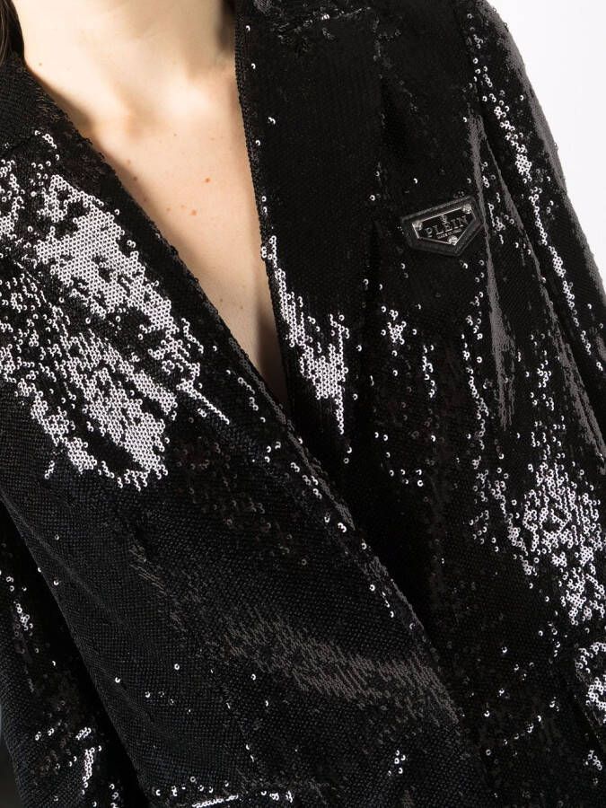 Philipp Plein Blazer verfraaid met pailletten Zwart