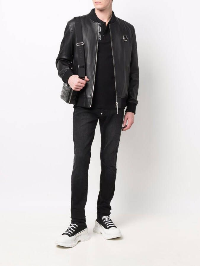 Philipp Plein Bomberjack met logo Zwart