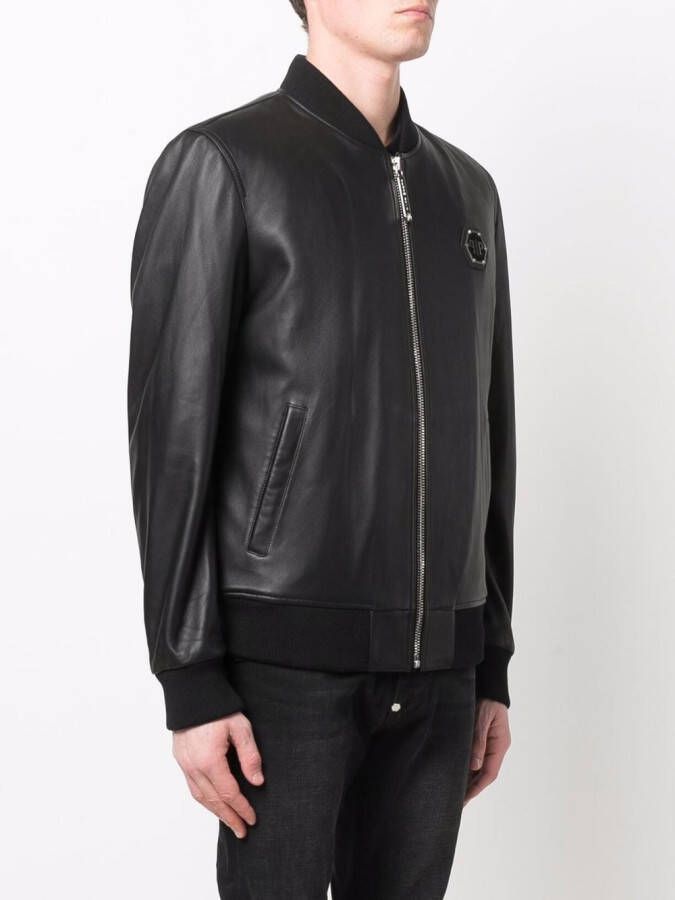 Philipp Plein Bomberjack met logo Zwart