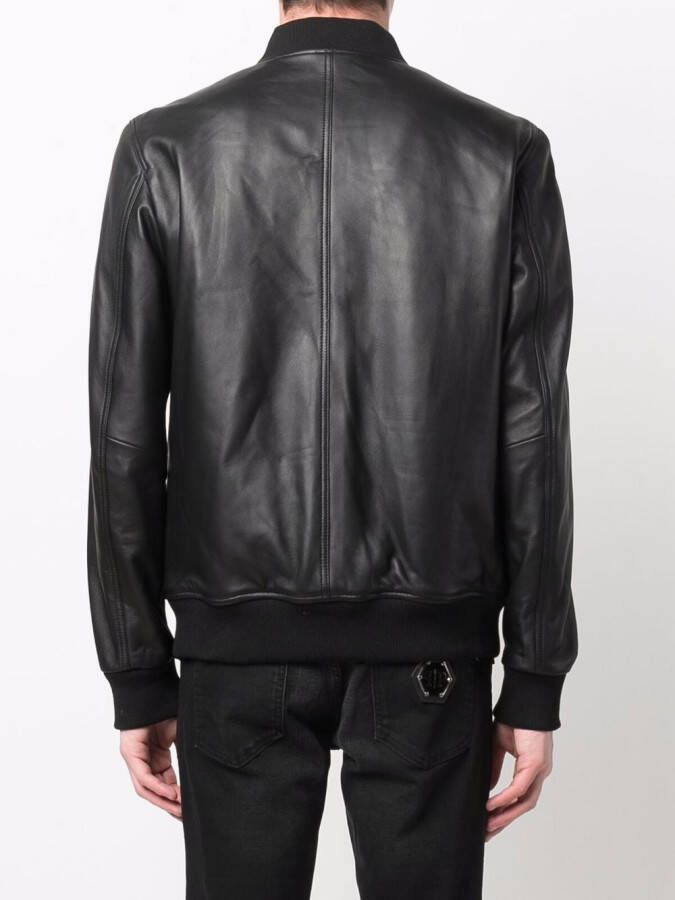 Philipp Plein Bomberjack met logo Zwart