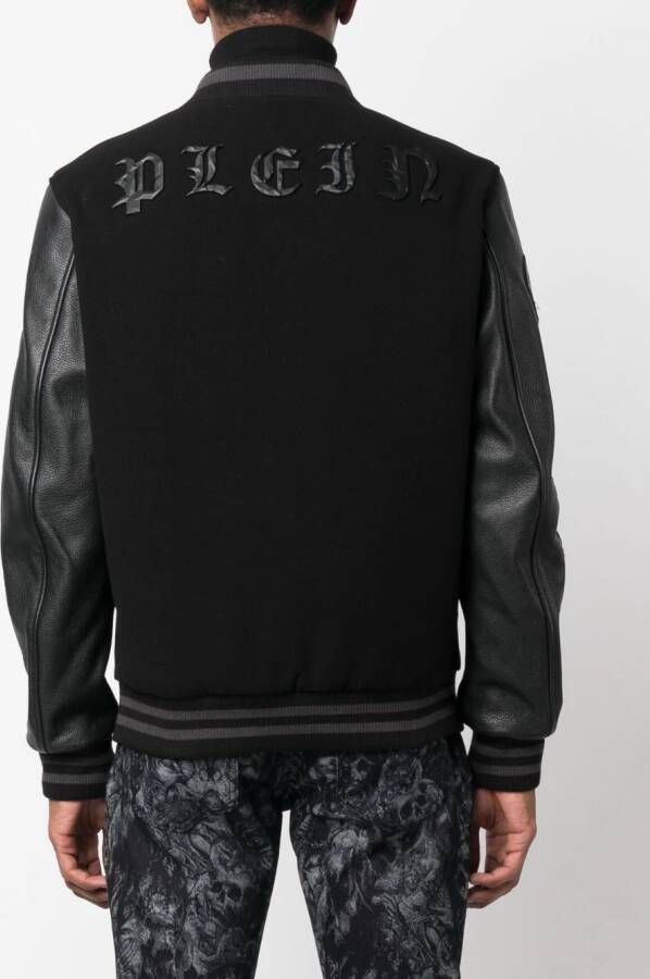 Philipp Plein Bomberjack met logopatch Zwart