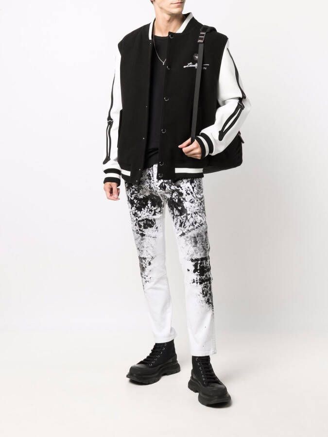 Philipp Plein Bomberjack met logoprint Zwart