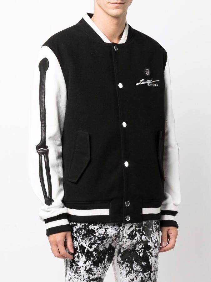 Philipp Plein Bomberjack met logoprint Zwart