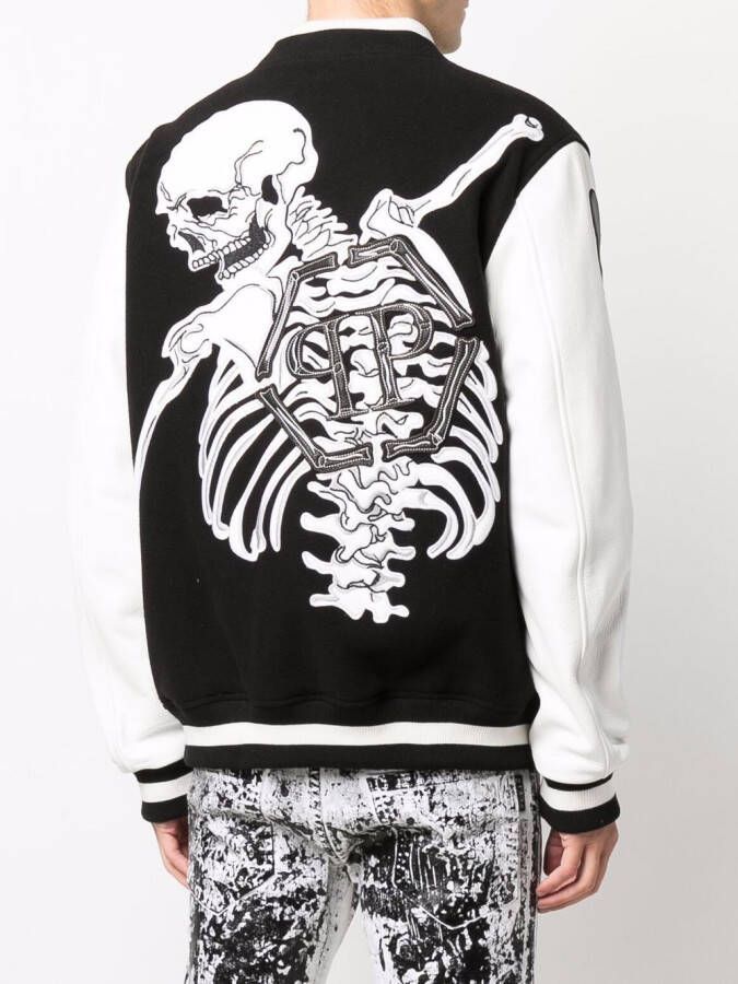 Philipp Plein Bomberjack met logoprint Zwart