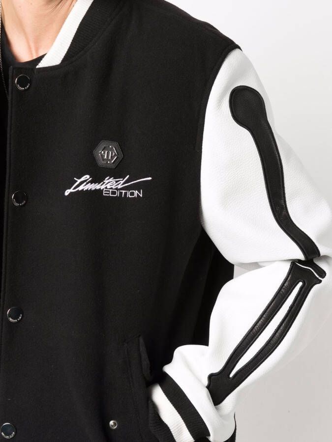 Philipp Plein Bomberjack met logoprint Zwart