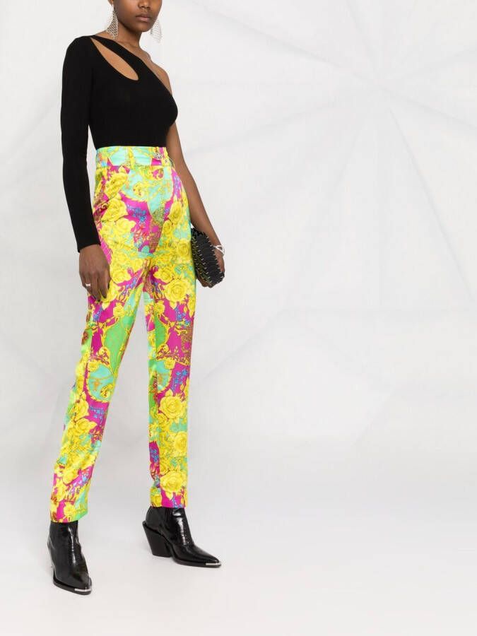 Philipp Plein Broek met barokprint Geel