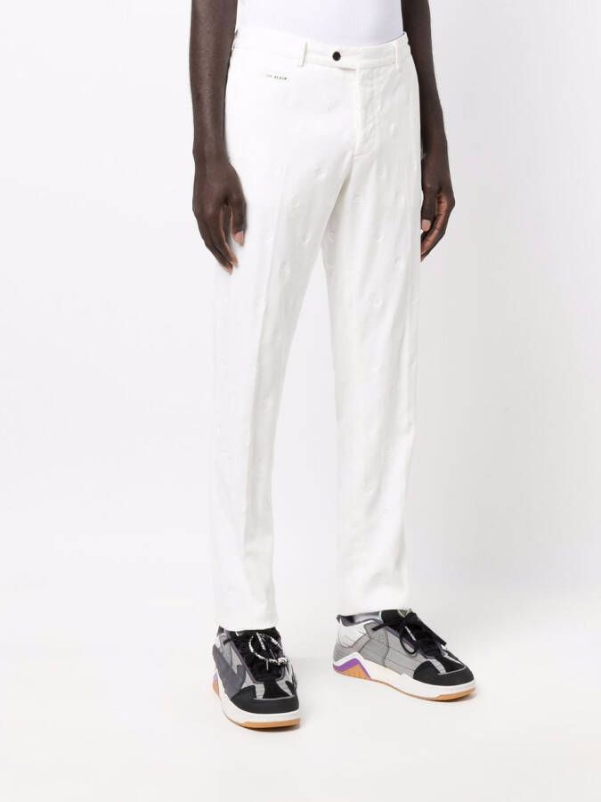 Philipp Plein Broek met borduurwerk Wit