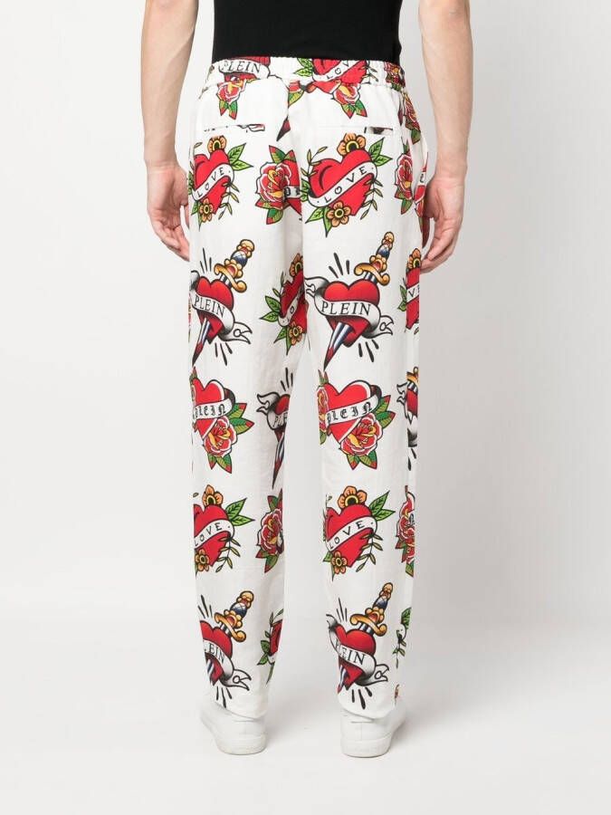 Philipp Plein Broek met hartprint Wit