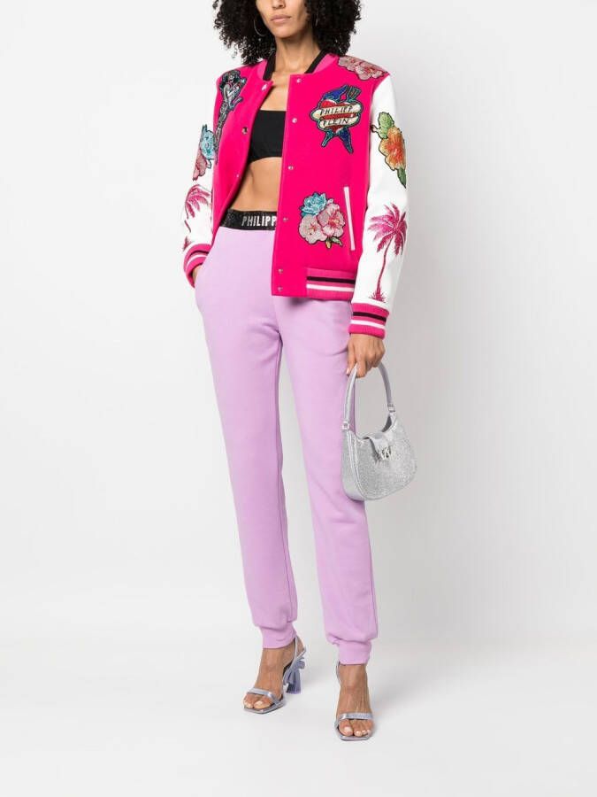 Philipp Plein Broek met logoband Paars