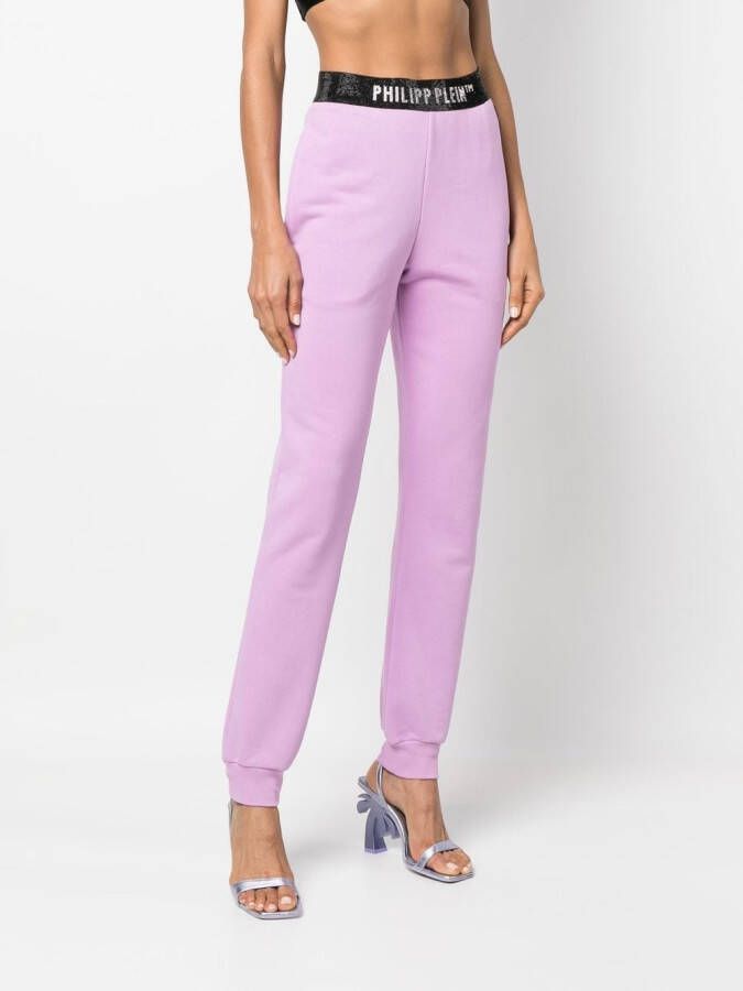Philipp Plein Broek met logoband Paars