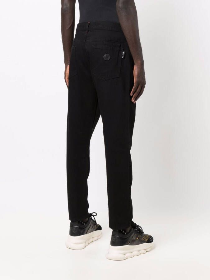 Philipp Plein Broek met logopatch Zwart