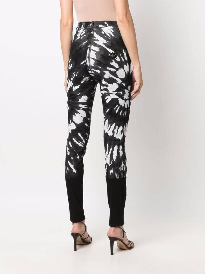 Philipp Plein Broek met tie-dye print Zwart