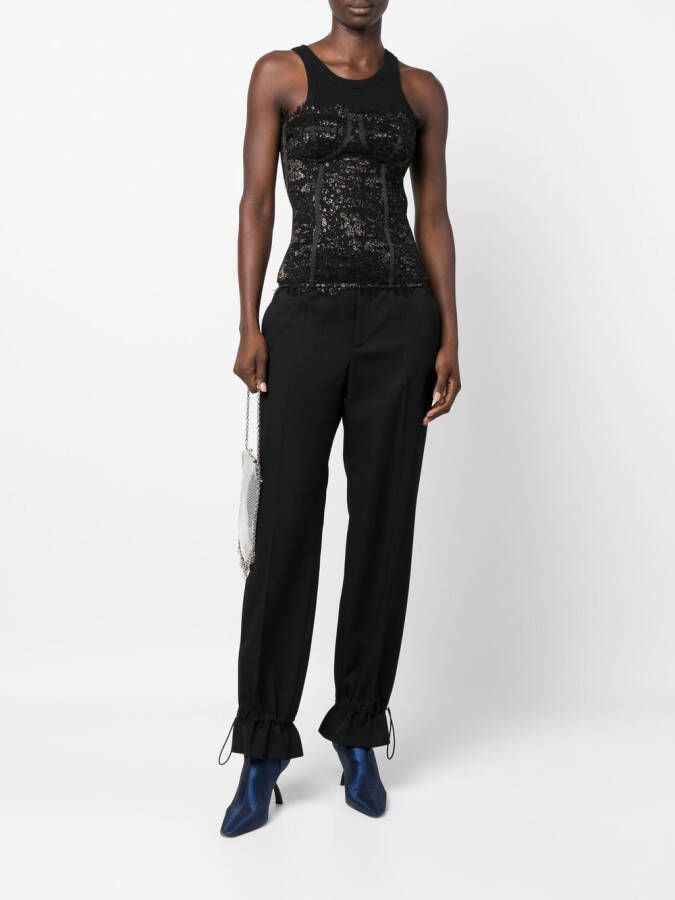 Philipp Plein Bustier top met detail van kant Zwart