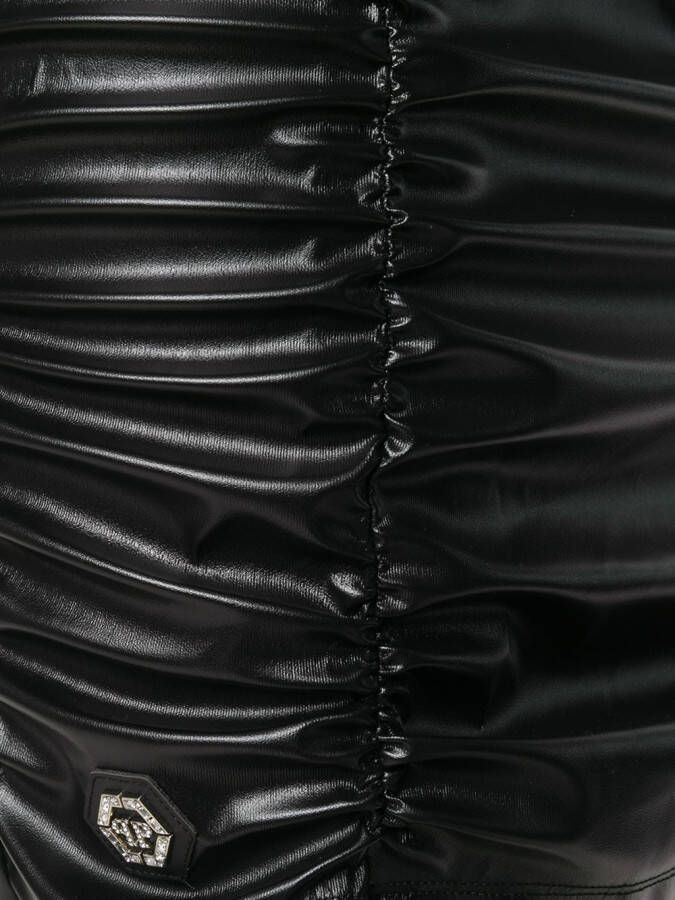 Philipp Plein Cocktailjurk met ruche Zwart