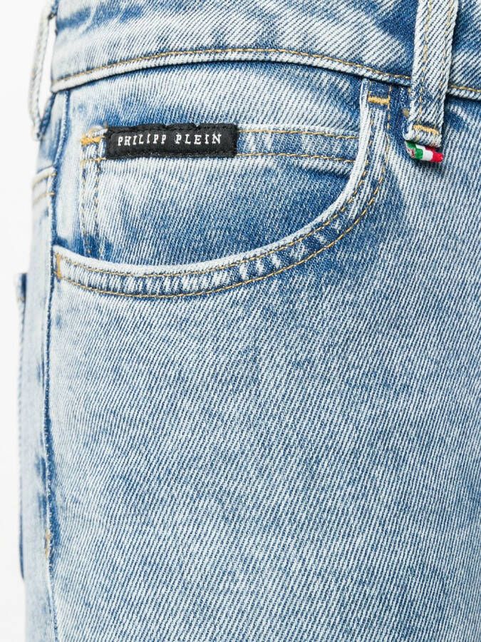Philipp Plein creature print skinny jeans Blauw