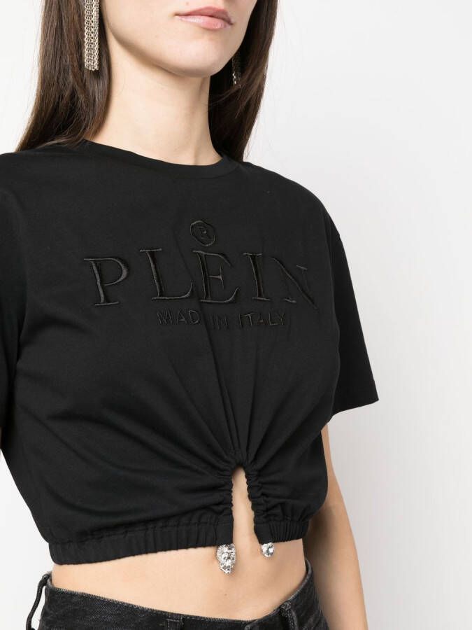 Philipp Plein Cropped T-shirt Zwart