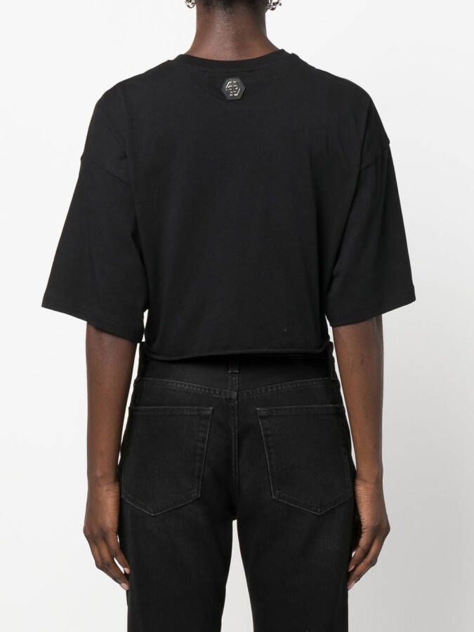 Philipp Plein Cropped T-shirt Zwart