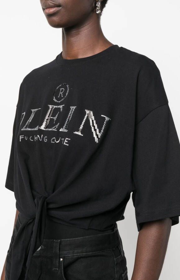Philipp Plein Cropped T-shirt Zwart