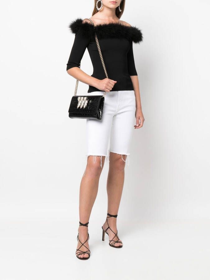 Philipp Plein Crossbodytas met krokodillenleer-effect Zwart