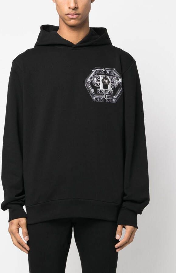 Philipp Plein Hoodie met logoprint Zwart