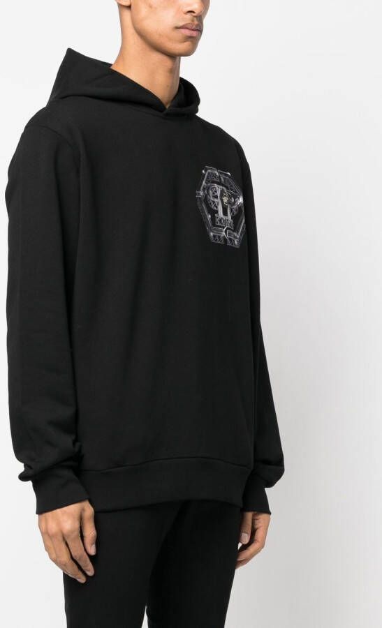 Philipp Plein Hoodie met logoprint Zwart