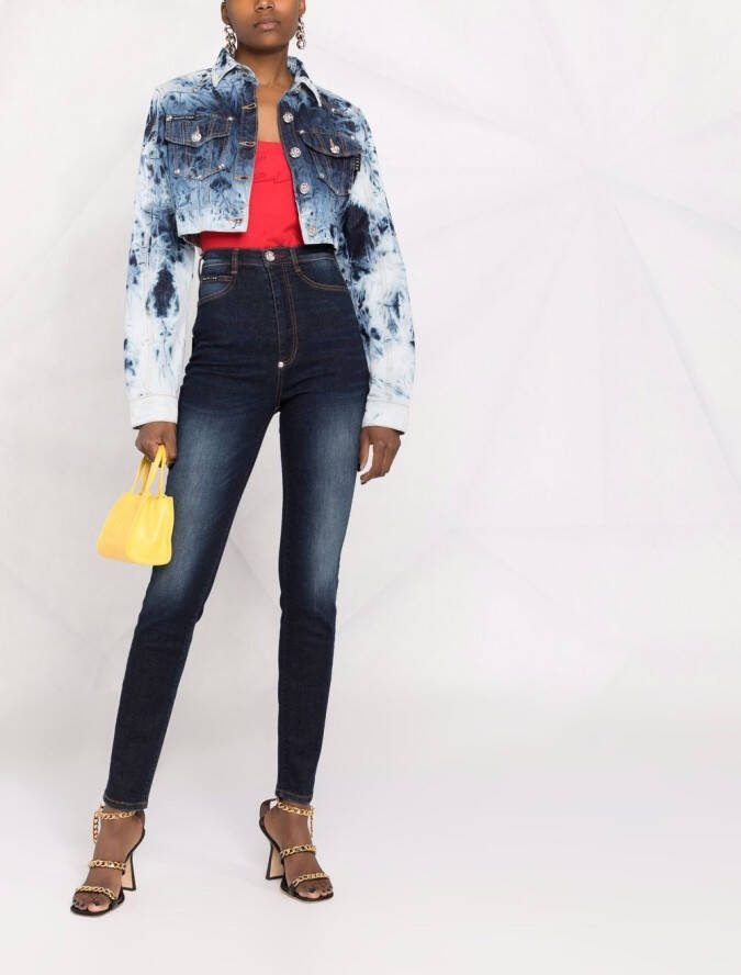 Philipp Plein Denim jack Blauw
