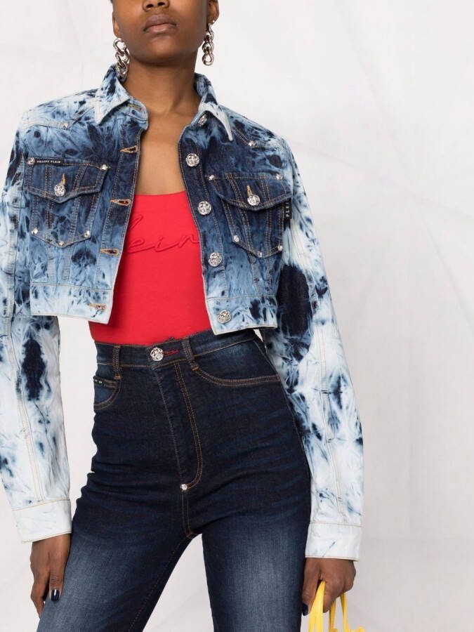Philipp Plein Denim jack Blauw