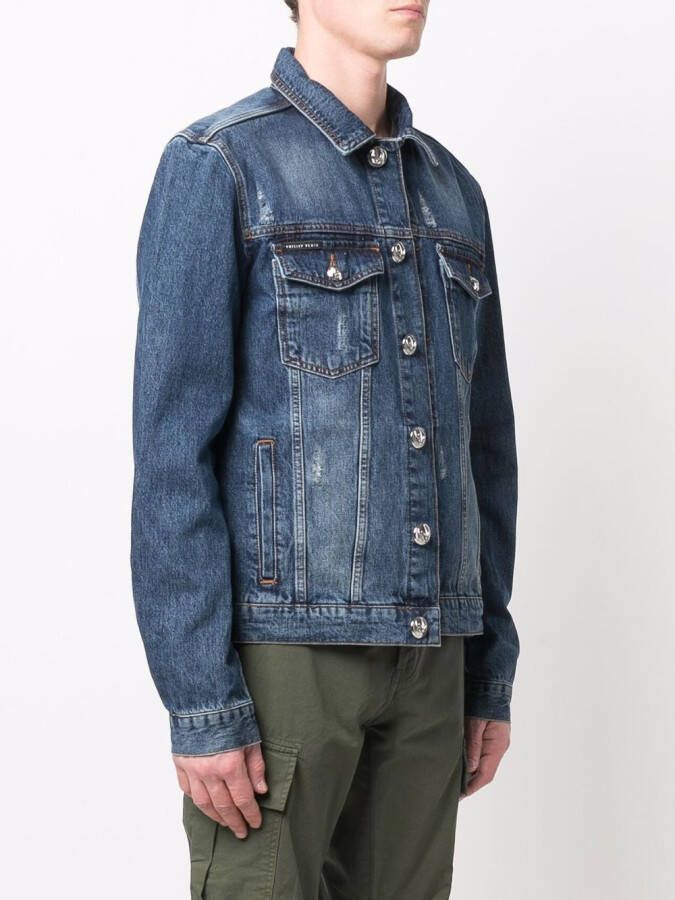 Philipp Plein Denim jack Blauw