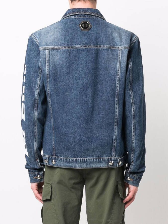 Philipp Plein Denim jack Blauw