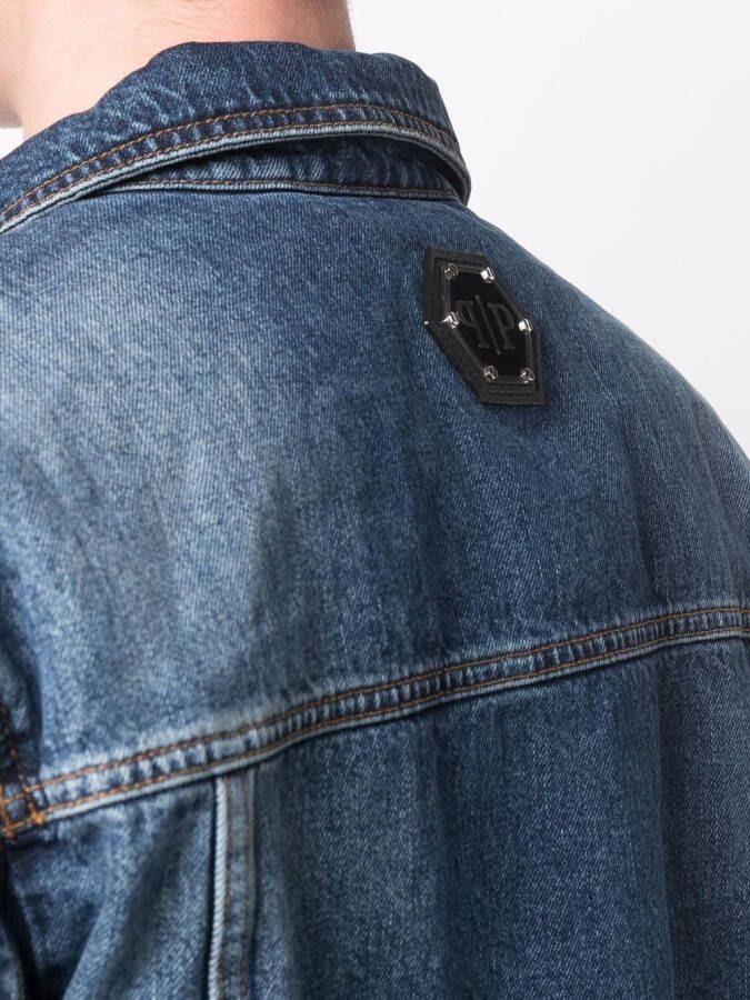 Philipp Plein Denim jack Blauw