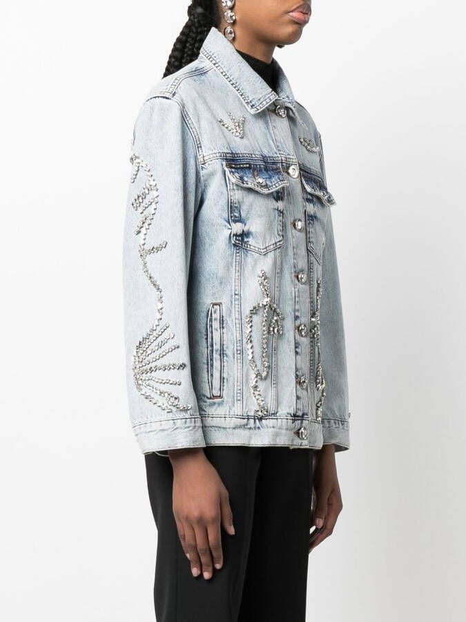 Philipp Plein Denim jack Blauw