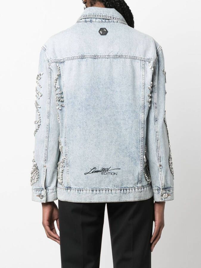 Philipp Plein Denim jack Blauw