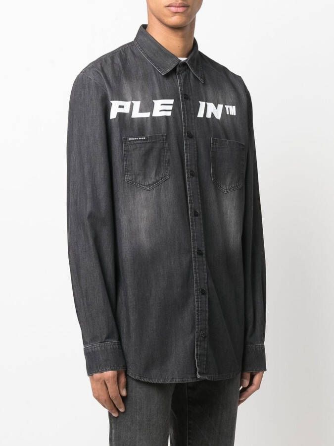 Philipp Plein Denim overhemd Grijs