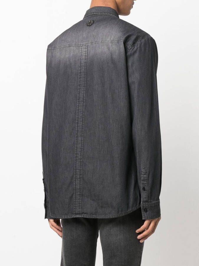 Philipp Plein Denim overhemd Grijs