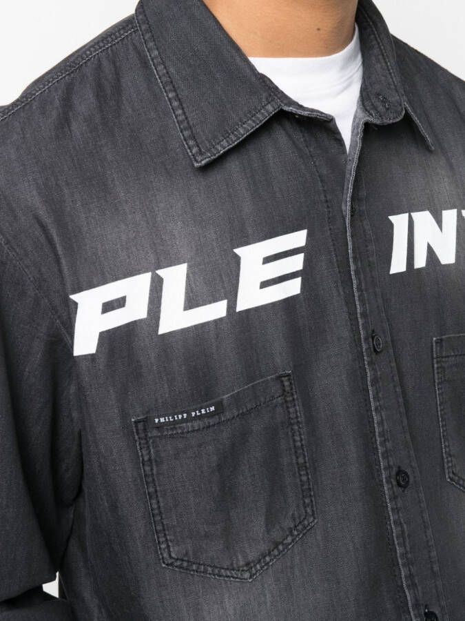 Philipp Plein Denim overhemd Grijs