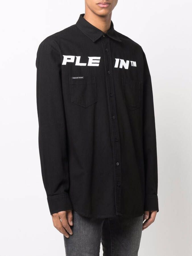 Philipp Plein Denim overhemd Zwart