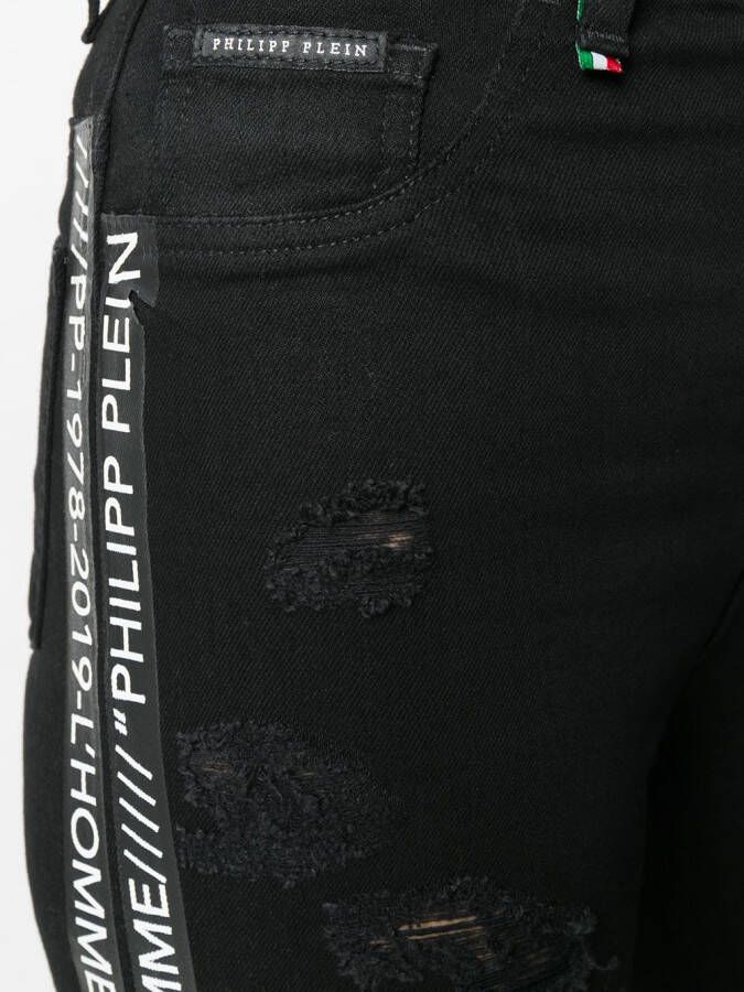 Philipp Plein distressed skinny jeans Zwart