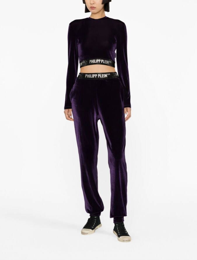Philipp Plein Fluwelen top Paars